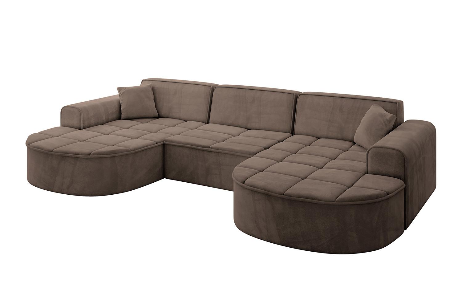 WOHNLANDSCHAFT TARO-U1 - 303x171x79,5 cm Braun - Braun, Holzwerkstoff/Textil (303/79.5/171cm) - ALTDECOR