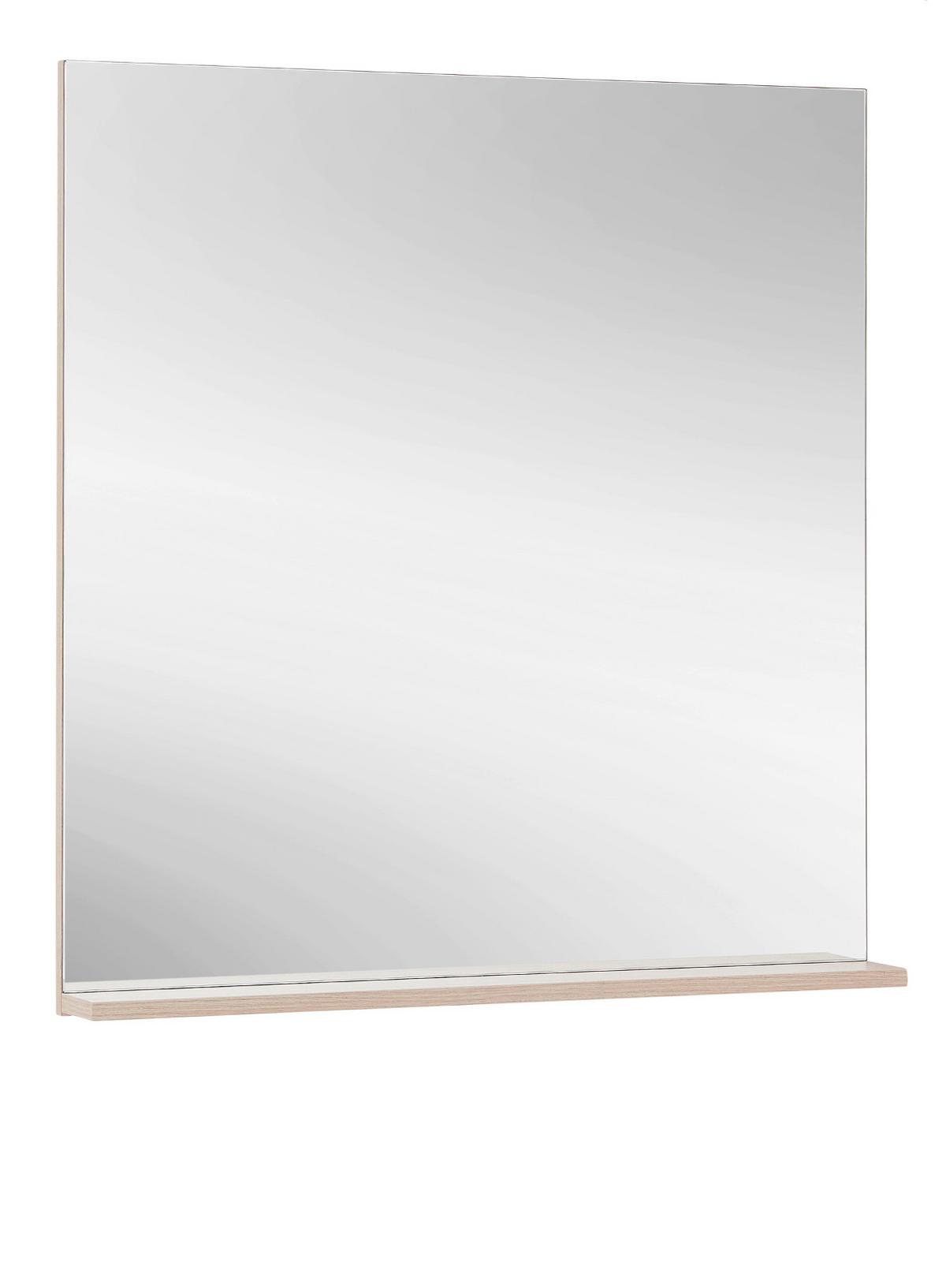 WANDSPIEGEL Eiche mit Ablage Garderobenspiegel 75 x 80 cm - Eichefarben, Glas/Holzwerkstoff (75/80/10cm) - Furn.Design