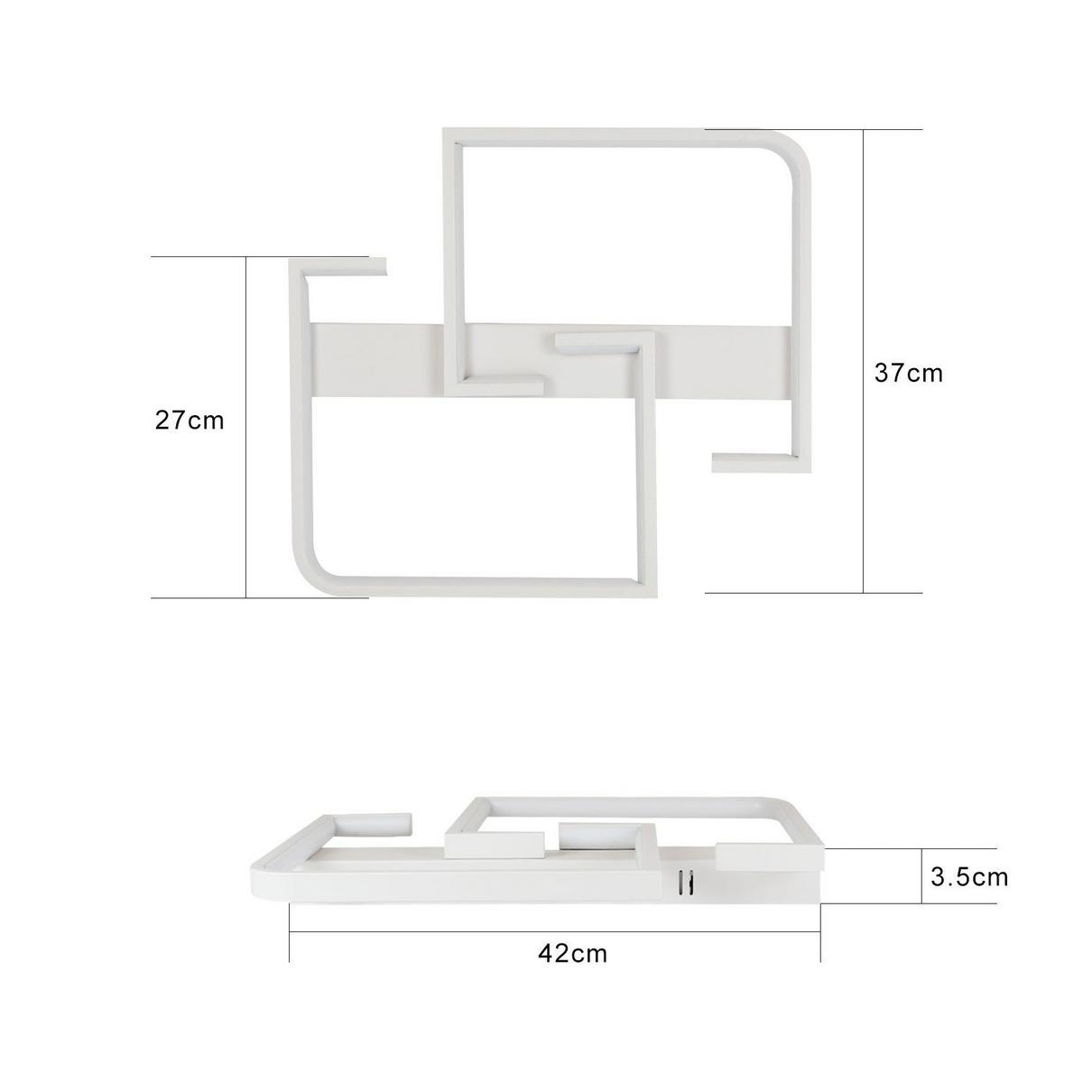 LED-DECKENLEUCHTE Eisengraf 37/5/42 cm - Weiß, Metall (42/37/5cm) - ZMH