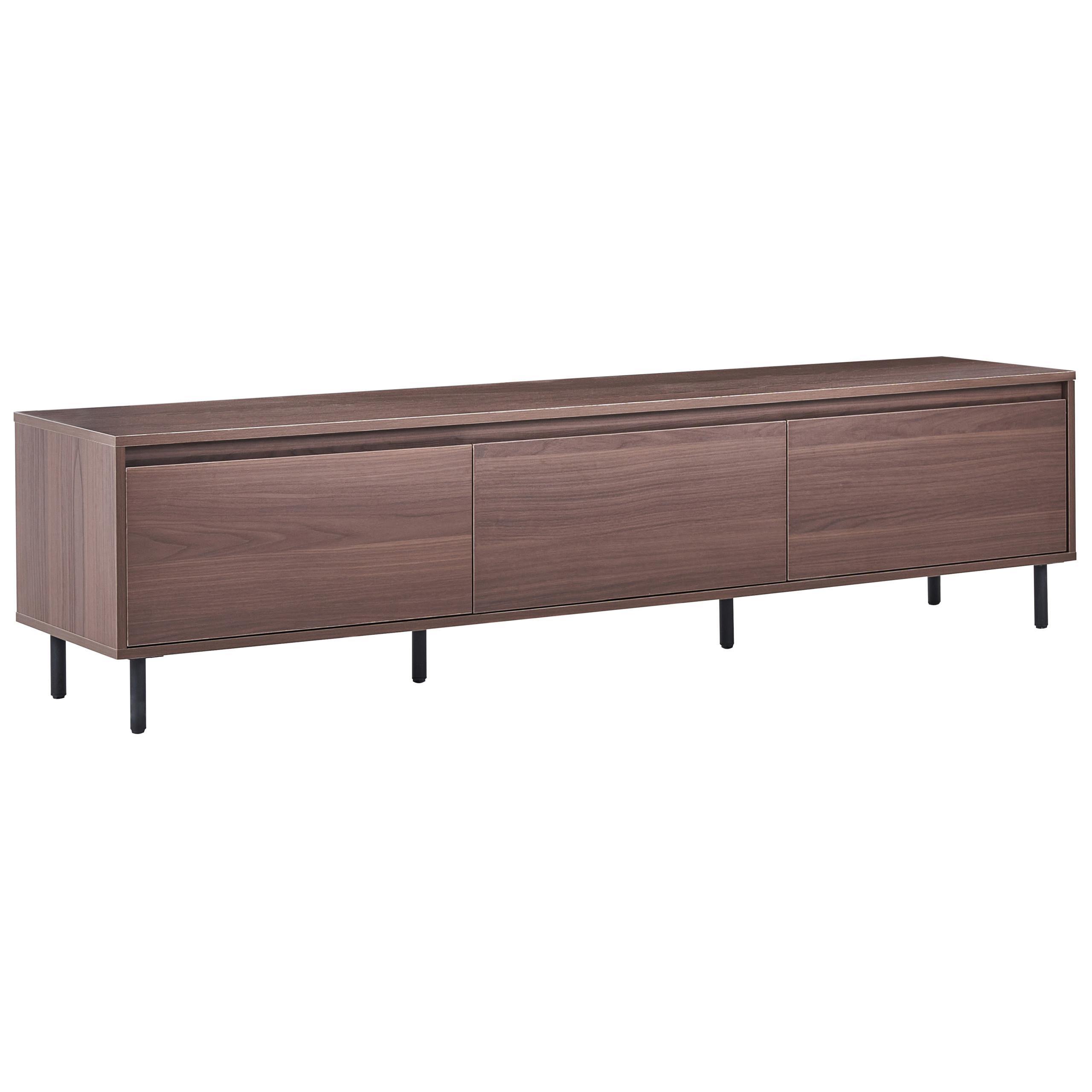 TV-MÖBEL Dunkelbraun Nikea - Schwarz/Braun, Holzwerkstoff (180/45/40cm) - Beliani