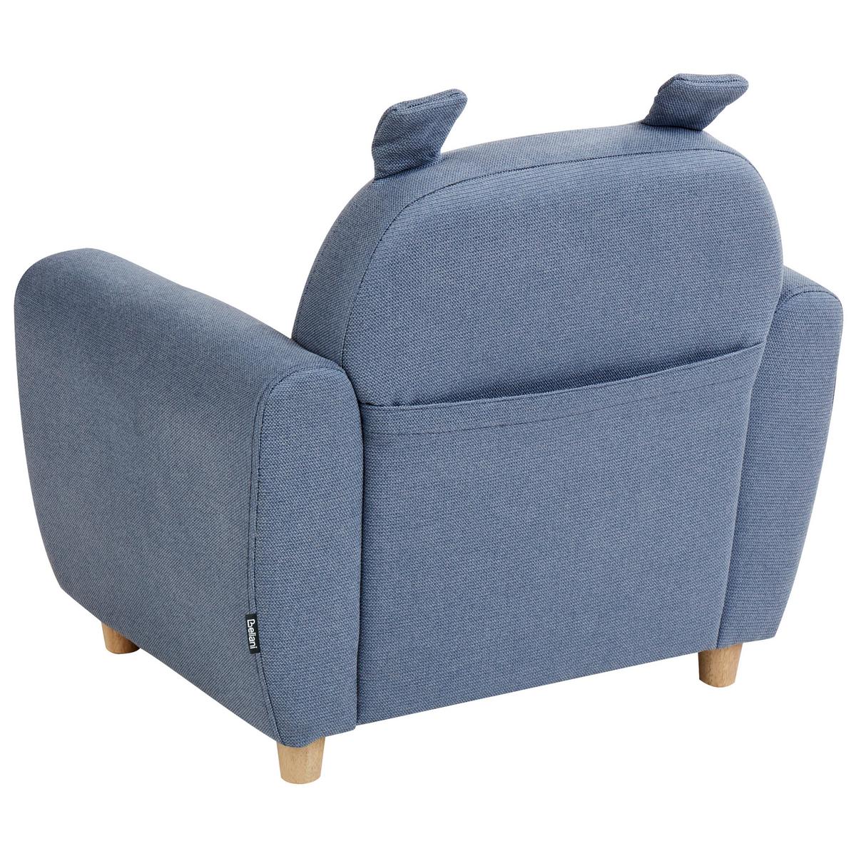 KINDERSESSEL Nilpferd Stoff Blau Maribo - Blau, Textil (61/59/44cm) - Beliani