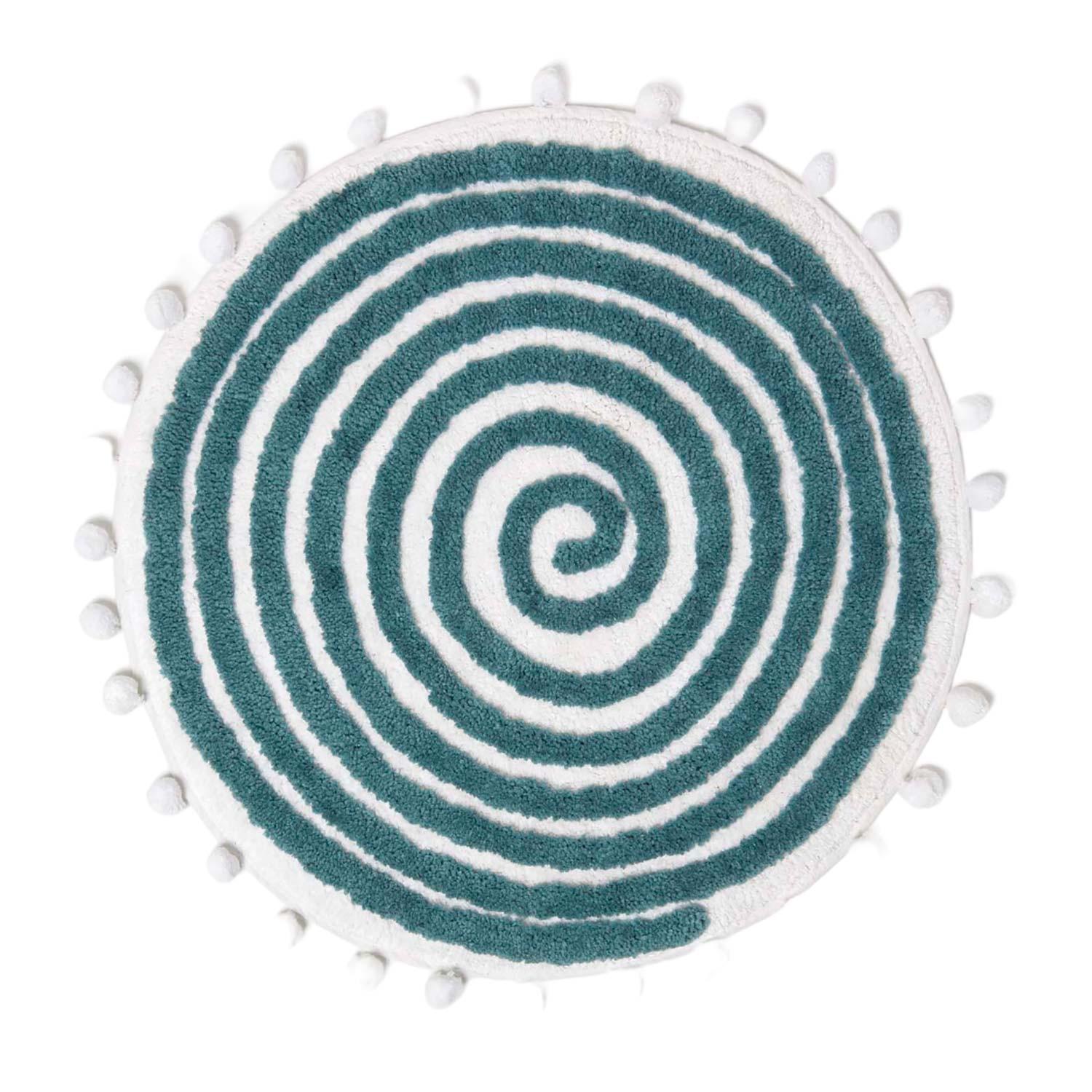 BADEMATTE Spiral 60 cm, Baumwolle - Petrol, Textil (60/60cm) - Homescapes