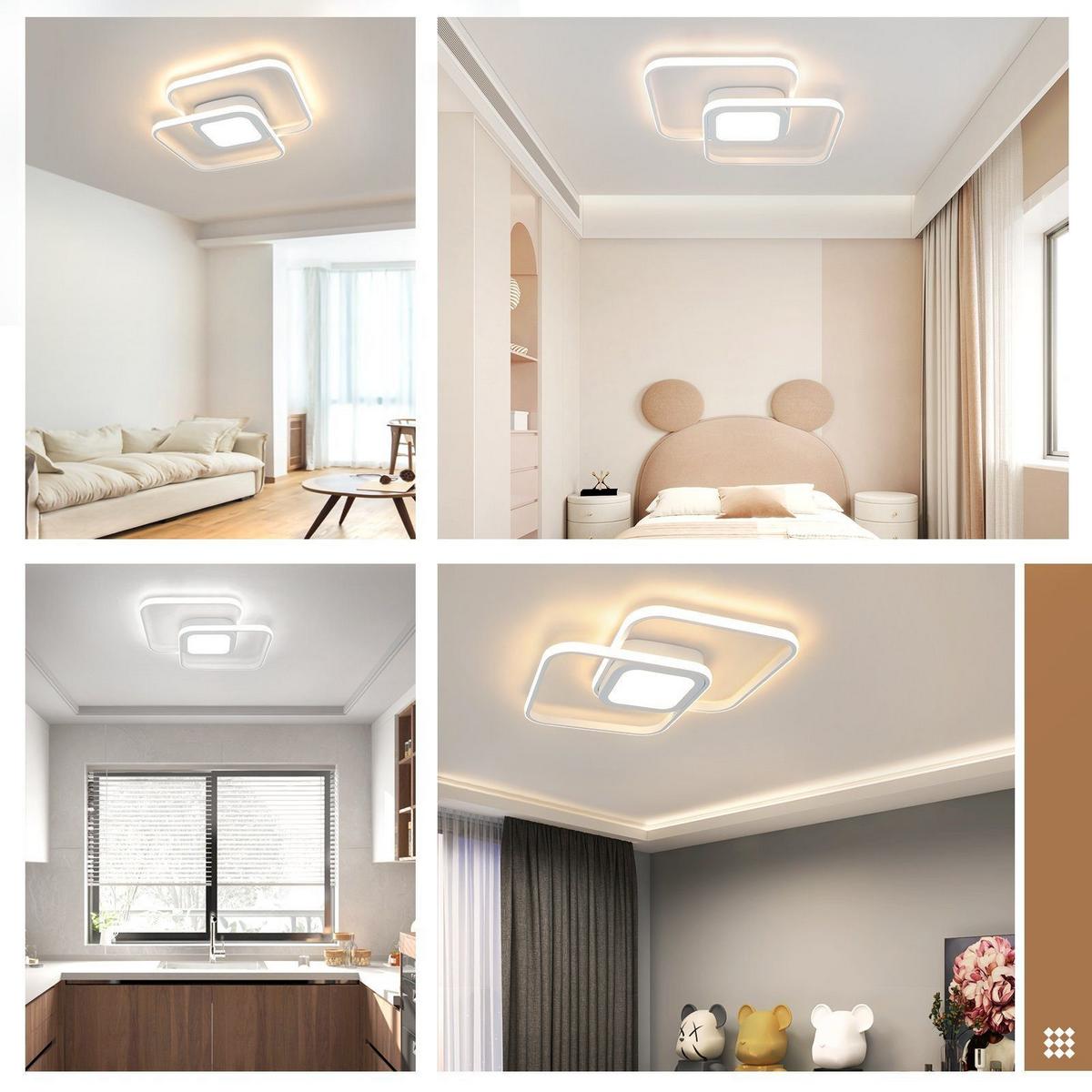 LED-DECKENLEUCHTE Carro 39/39/5 cm - Weiß, Metall (39/39/5cm) - Nettlife