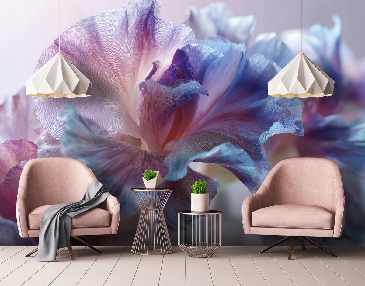 FOTOTAPETE Blumen Abstrakt Lila 350x250 cm - Multicolor, Papier (350/250cm) - Wallarena
