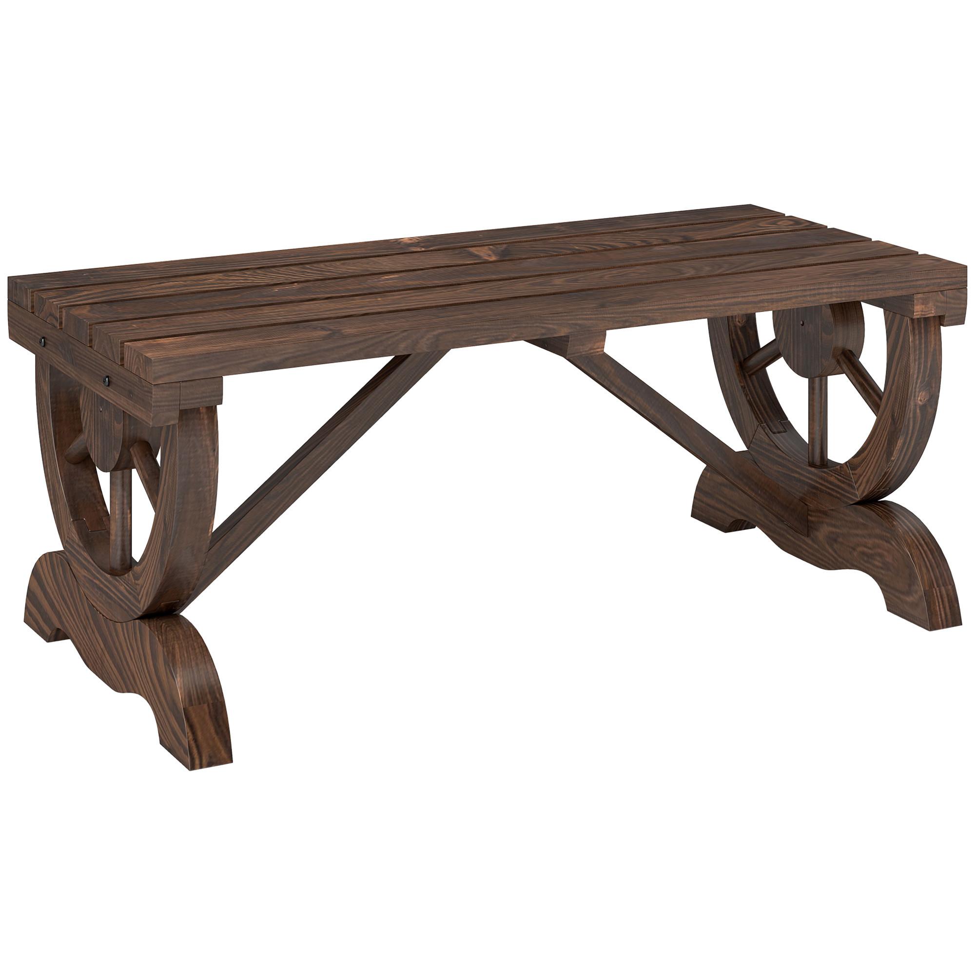 GARTENBANK aus Holz, Wetterfest, Sitzbank, Gartenmöbel, Rustikale, Bank, Braun - Braun, Holz (50/39.5/98cm) - Outsunny
