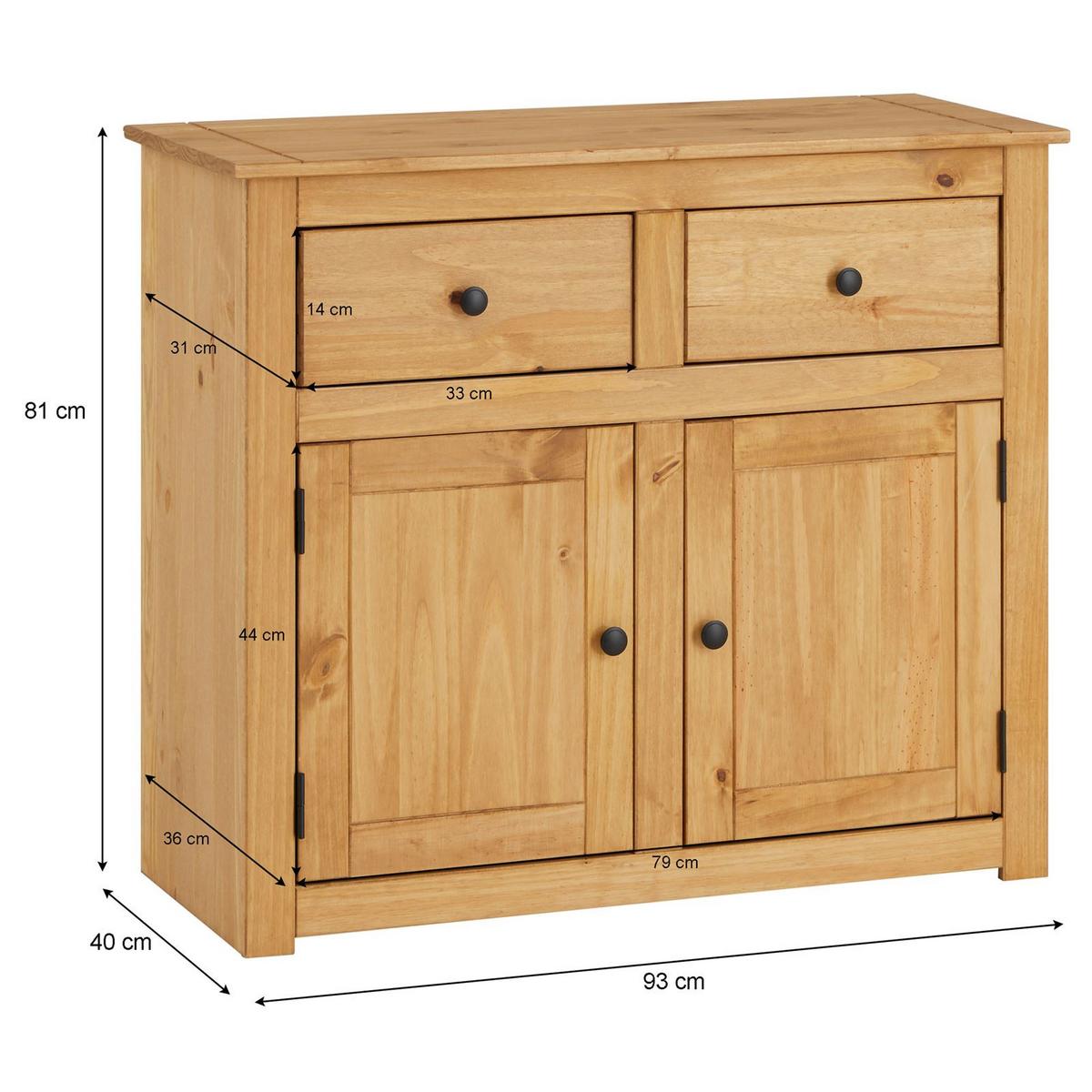 KOMMODE CANCUN gebeizt/gewachst - Kieferfarben, Holz (93/80/40cm) - CARO-Möbel