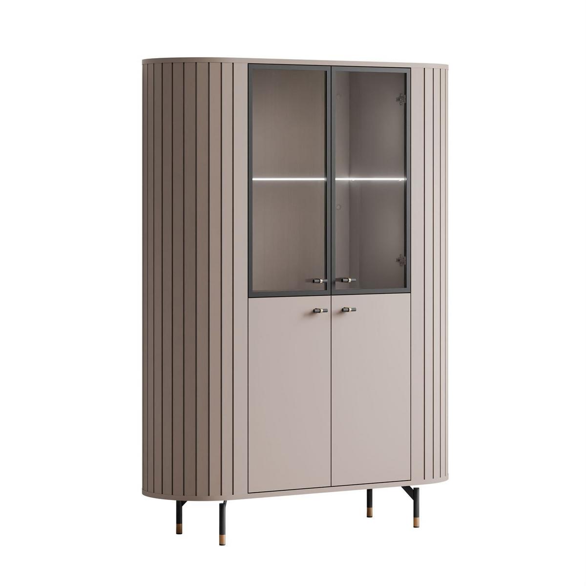 VITRINE ELODIE mit LED-Beleuchtung Kaschmir - Kaschmir, Holzwerkstoff (112/155/40cm) - Lookway