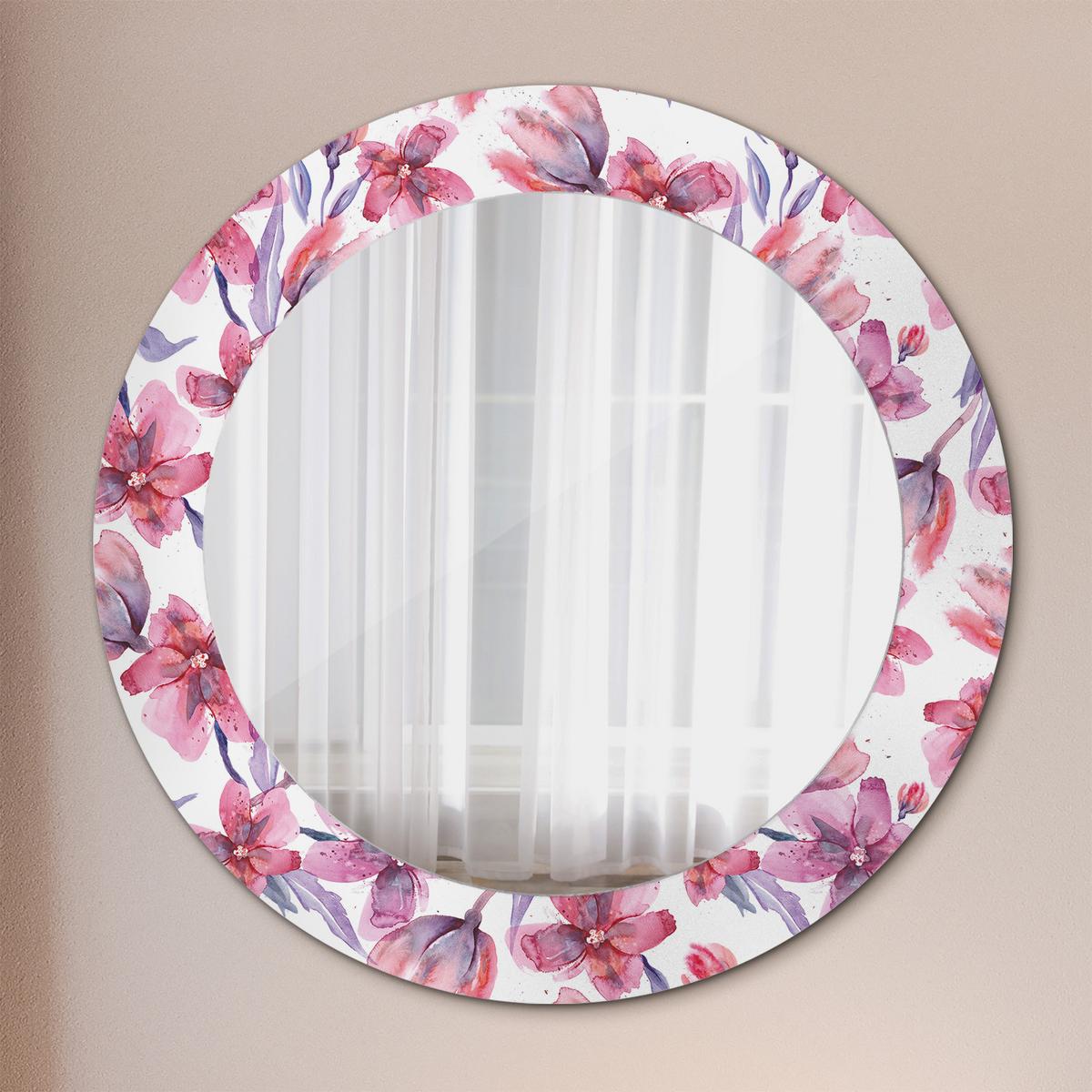 SPIEGEL Rund Ø 60 cm mit Aufdruck - Pink, Glas (60/60/0.4cm) - Wallfluent