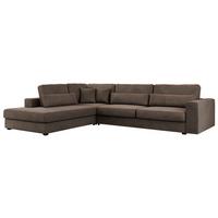 ECKSOFA Savona Braun Velvet - links - Schwarz/Braun, Kunststoff/Textil (316/249cm) - MKS