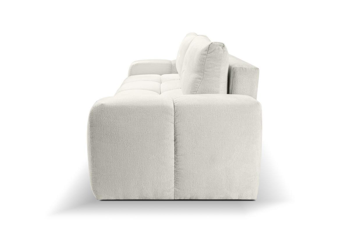 BETTSOFA DUCA Beige Chenille-Stoff mit Schlaffunktion - Beige, Holz (259/90/99cm) - MASSENO
