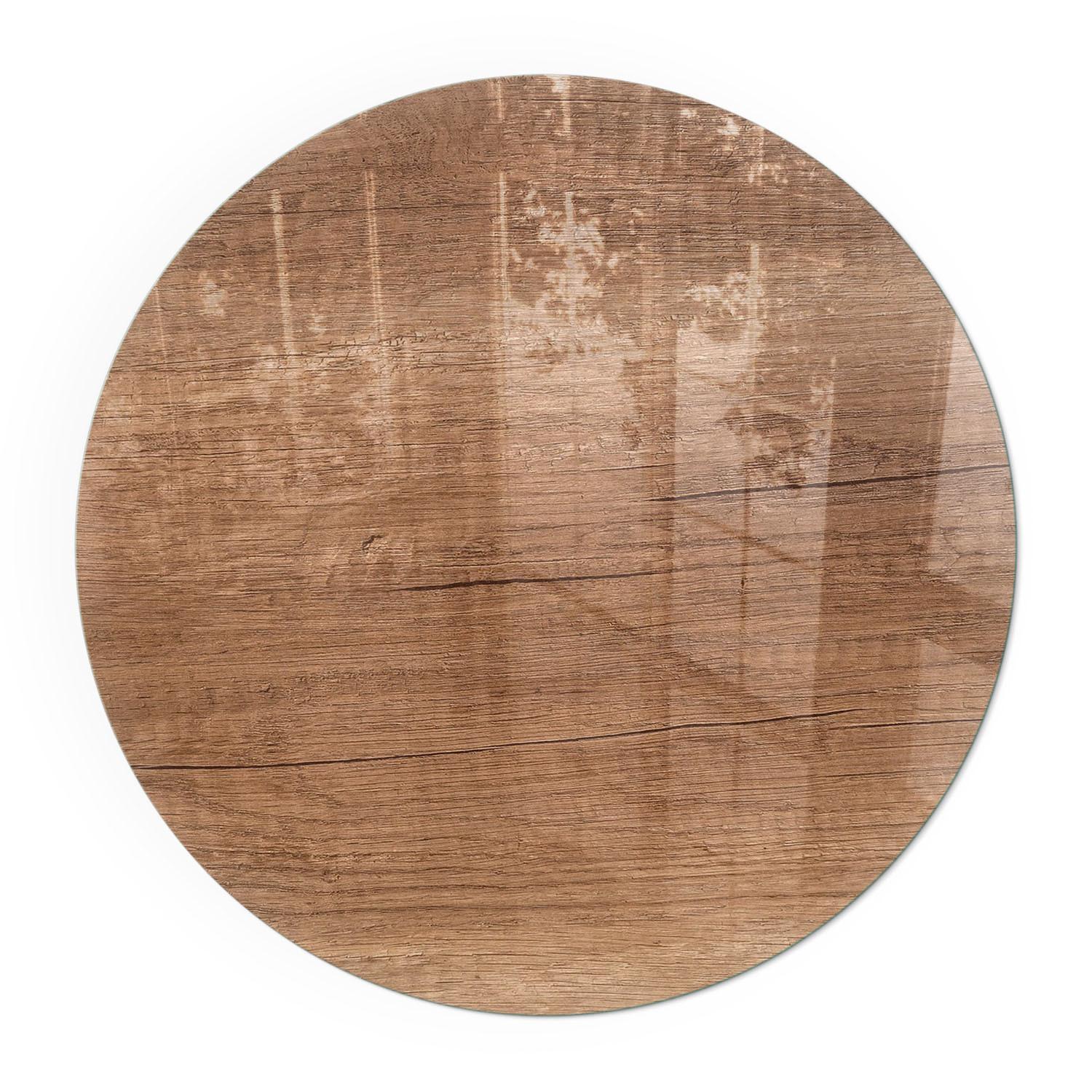 GLASPLATTE für Kamin Ø 60 cm - Braun, Glas (60/60/0.4cm) - TULUP