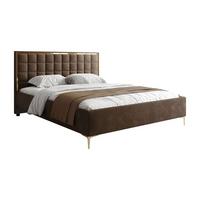 POLSTERBETT ISADORA GOLD mit Bettkasten 160x200 cm Royal Velvet 196 - Braun, Textil - Lookway