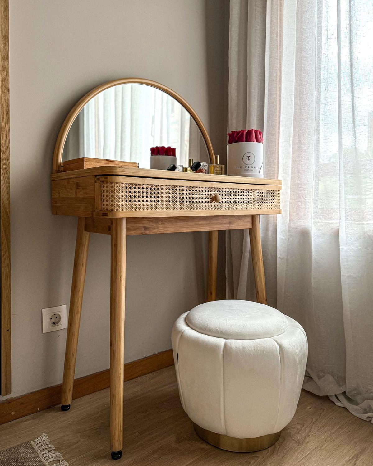POUF Weiß Irving - Goldfarben/Weiß, Textil (43/37/43cm) - Beliani