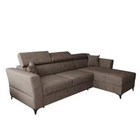 ECKSOFA L Form Ribella Bronze 265/180/100 cm Rechts mit Schlaffunktion - Schwarz/Bronzefarben, Textil/Metall (265/180cm) - AX Living