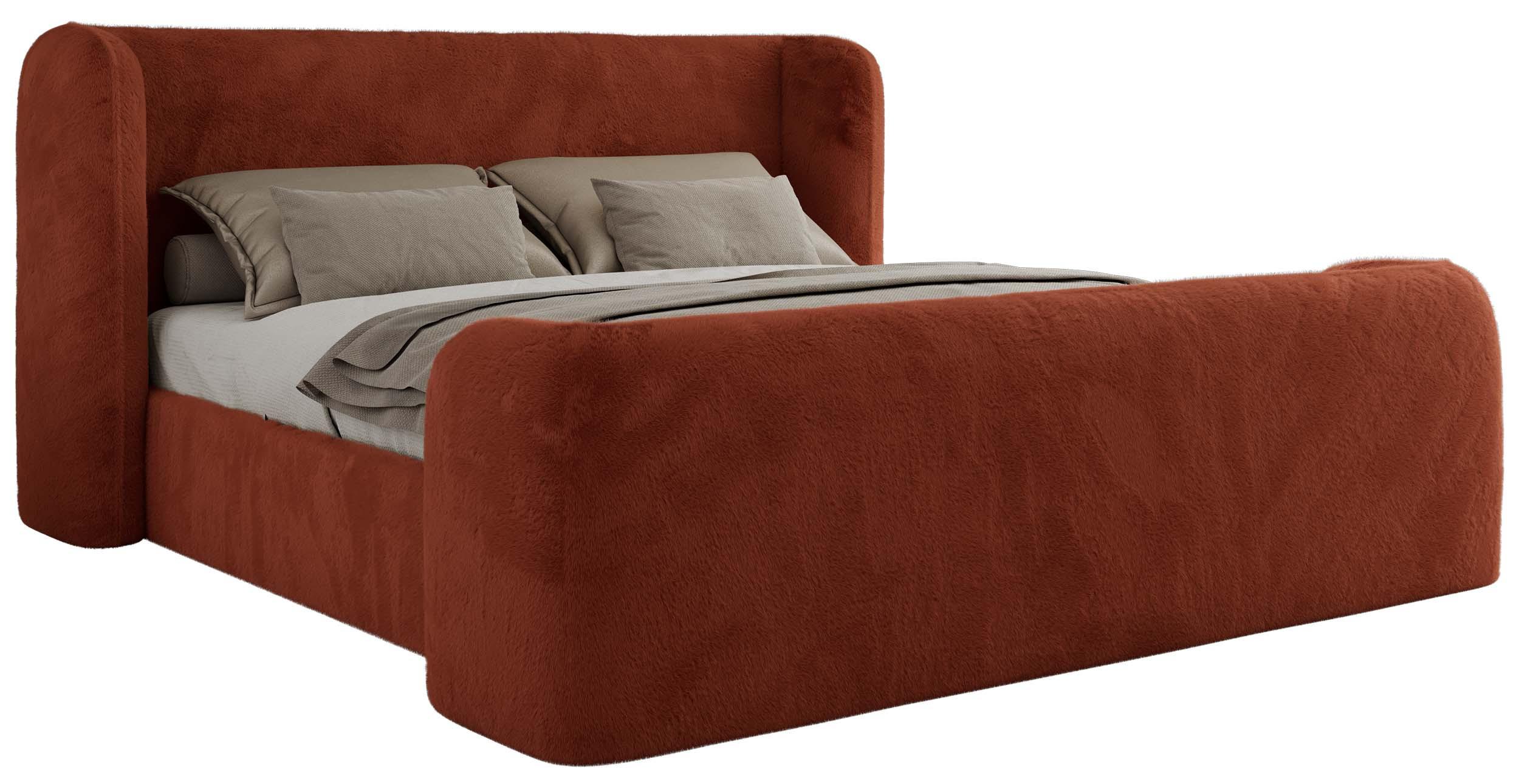 POLSTERBETT EMORA CLASSIC DUO 160/200 - Orange Plüsch - Multipocket-Matratze - Orange, Textil (160/200cm) - MKS