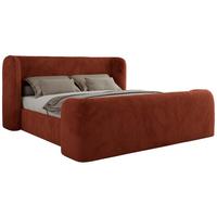 POLSTERBETT EMORA CLASSIC DUO 160/200 - Orange Plüsch - Multipocket-Matratze - Orange, Textil (160/200cm) - MKS