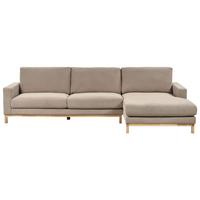 ECKSOFA 4-Sitzer Stoff Taupe linksseitig Siggard - Taupe/Beige, Textil (296/163cm) - Beliani