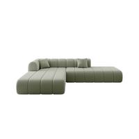 ECKSOFA Ottomane Links BILA-L 289x176x71 Grün Bouclé - Schwarz/Grün, Holzwerkstoff/Kunststoff (176/289cm) - ALTDECOR