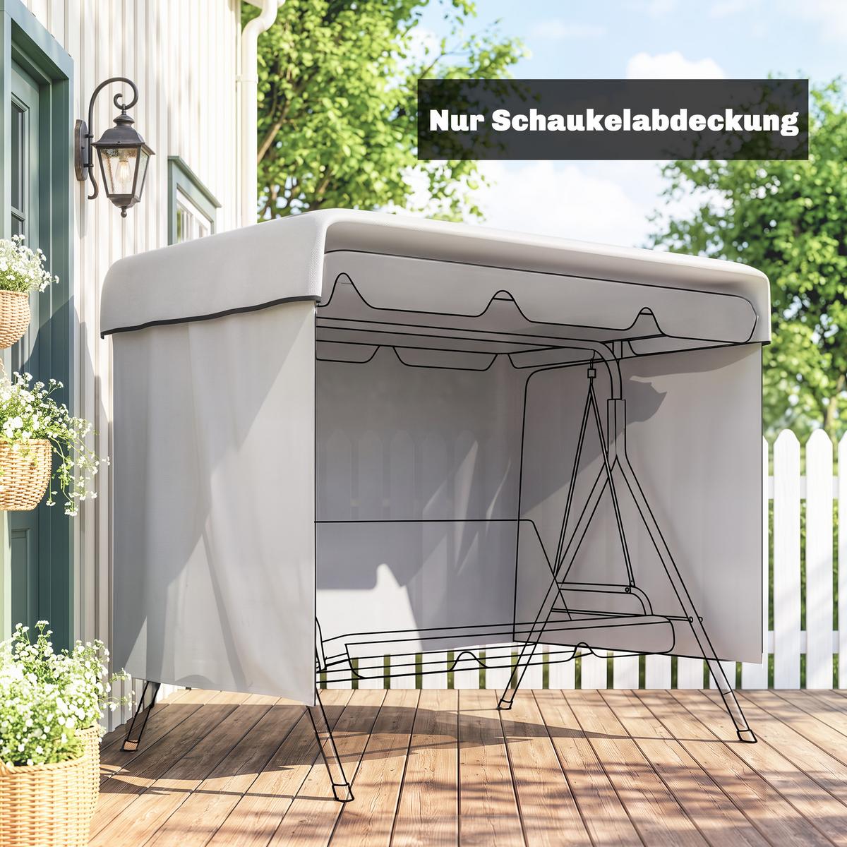 ABDECKUNG Hollywoodschaukel, PE, Grau - Grau, Kunststoff (155/150/215cm) - Outsunny