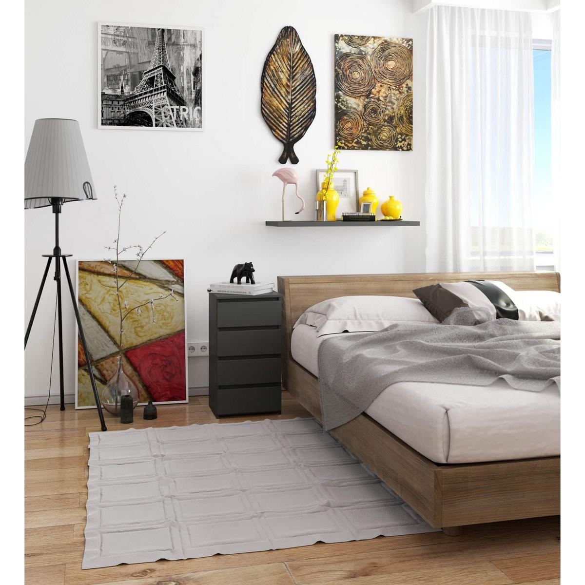 KOMMODE Graphit Grau 74/40/35 - Graphitfarben, Holzwerkstoff (40/74/35cm) - RAUMHIRSCH FURNITURE