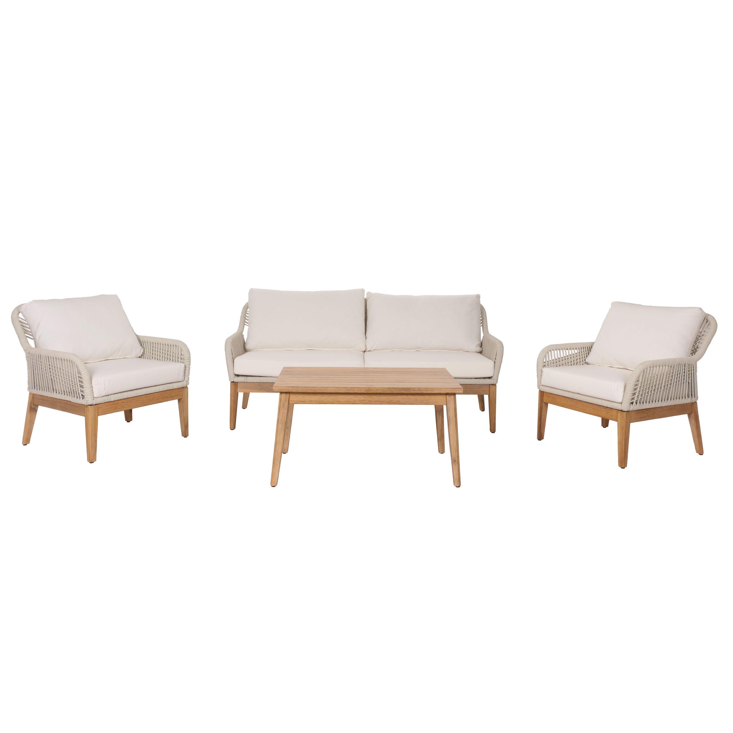 GARTENGARNITUR H56B Cremeweiß - Weiß, Holz - MCW