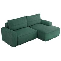 ECKSOFA BELLUNO L Grün Strukture - Rechts - Schwarz/Grün, Textil (233/144cm) - MKS