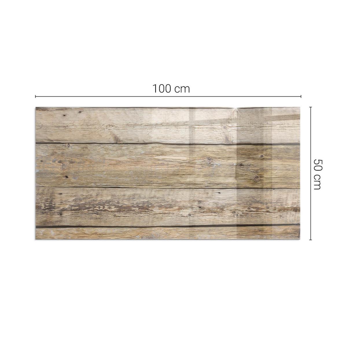 GLASPLATTE für Kamin 100x50 cm - Beige, Glas (100/50/0.4cm) - TULUP