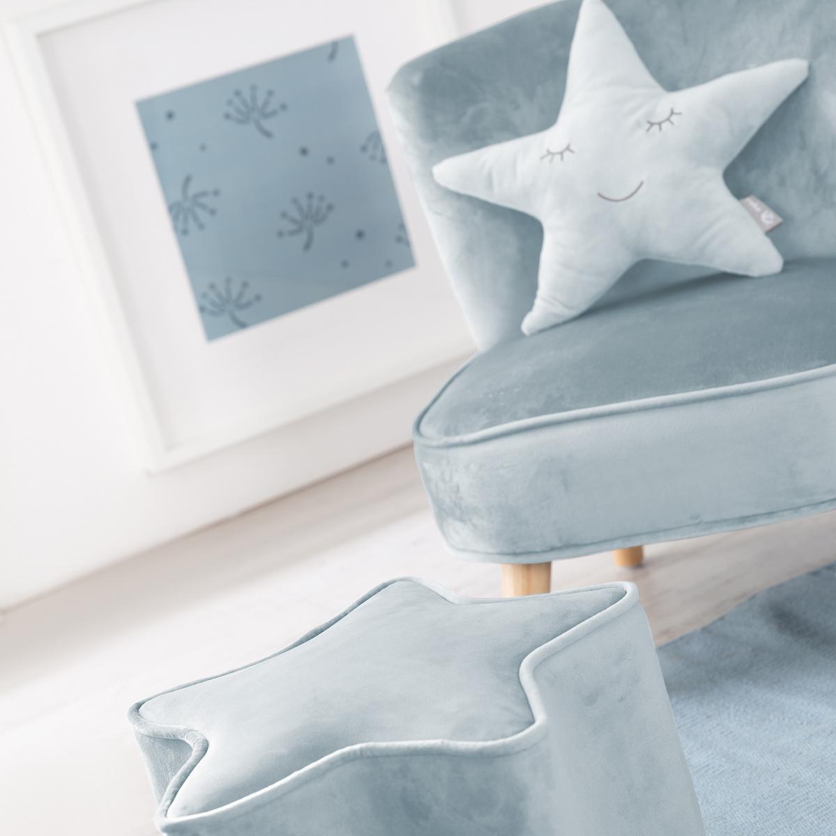 KINDERSOFA 3er-Set hellblau - Hellblau, Holzwerkstoff/Textil (70/50/48cm) - Roba
