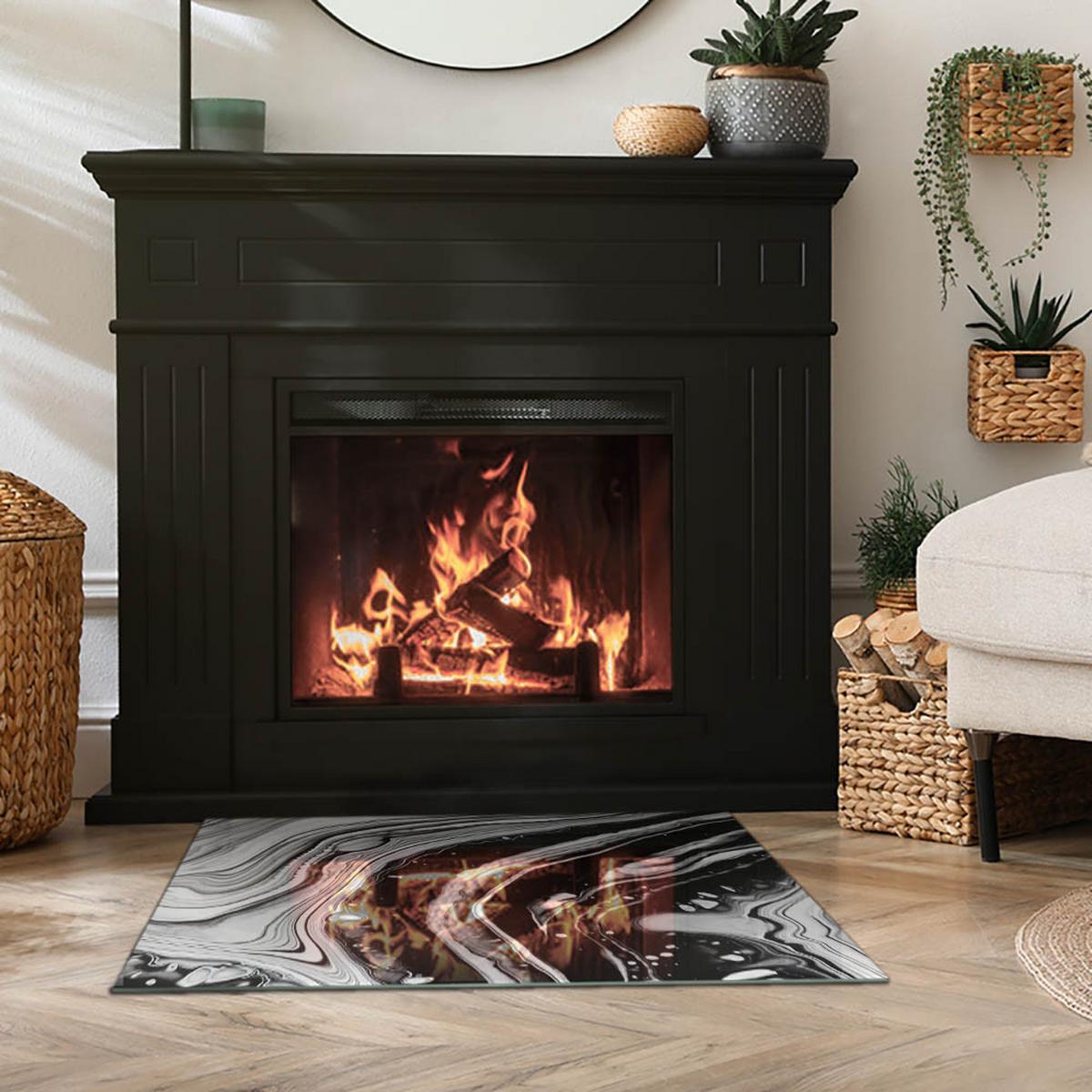 GLASPLATTE für Kamin 80x60 cm - Multicolor, Glas (80/60/0.4cm) - TULUP