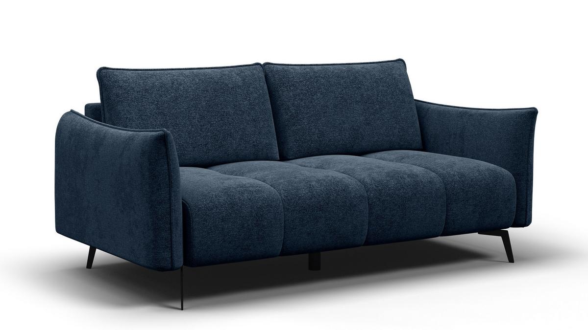 SOFA AERA 2,5-Sitzer, dunkelblau - Schwarz/Dunkelblau, Holz/Textil (187/89/96cm) - Wozimo