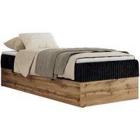 BOXBETT WOOD ZERO 90/200 - Schwarz Cord - H3 - Topper T25 - Schwarz, Textil (90/200cm) - MKS