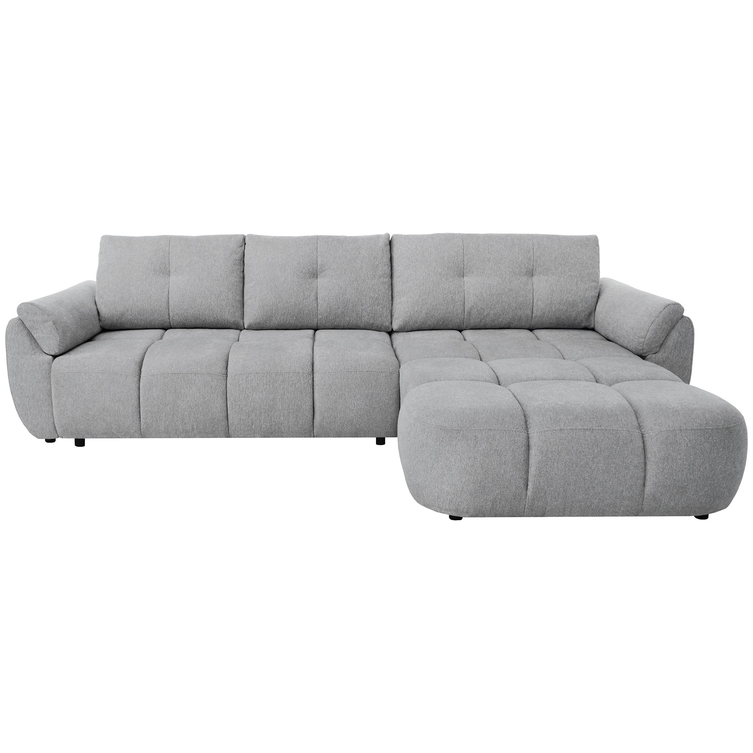 ECKSOFA Massimo, universelle Eckschlafsofa 280 cm mit Schlaffunktion und Bettkasten, Hellgrau - Hellgrau, Textil (283/204cm) - Beautysofa