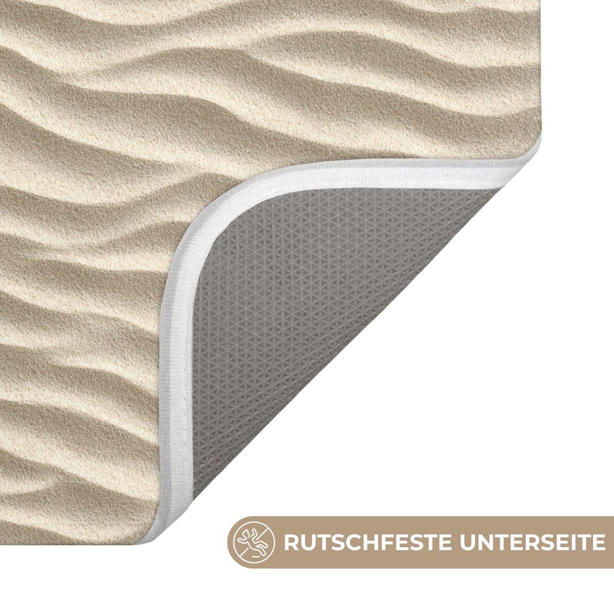 WC-VORLEGER Sand - Wellen - Beige WC Teppich 40x60 cm - Beige, Textil (40/1cm) - OnlyWow