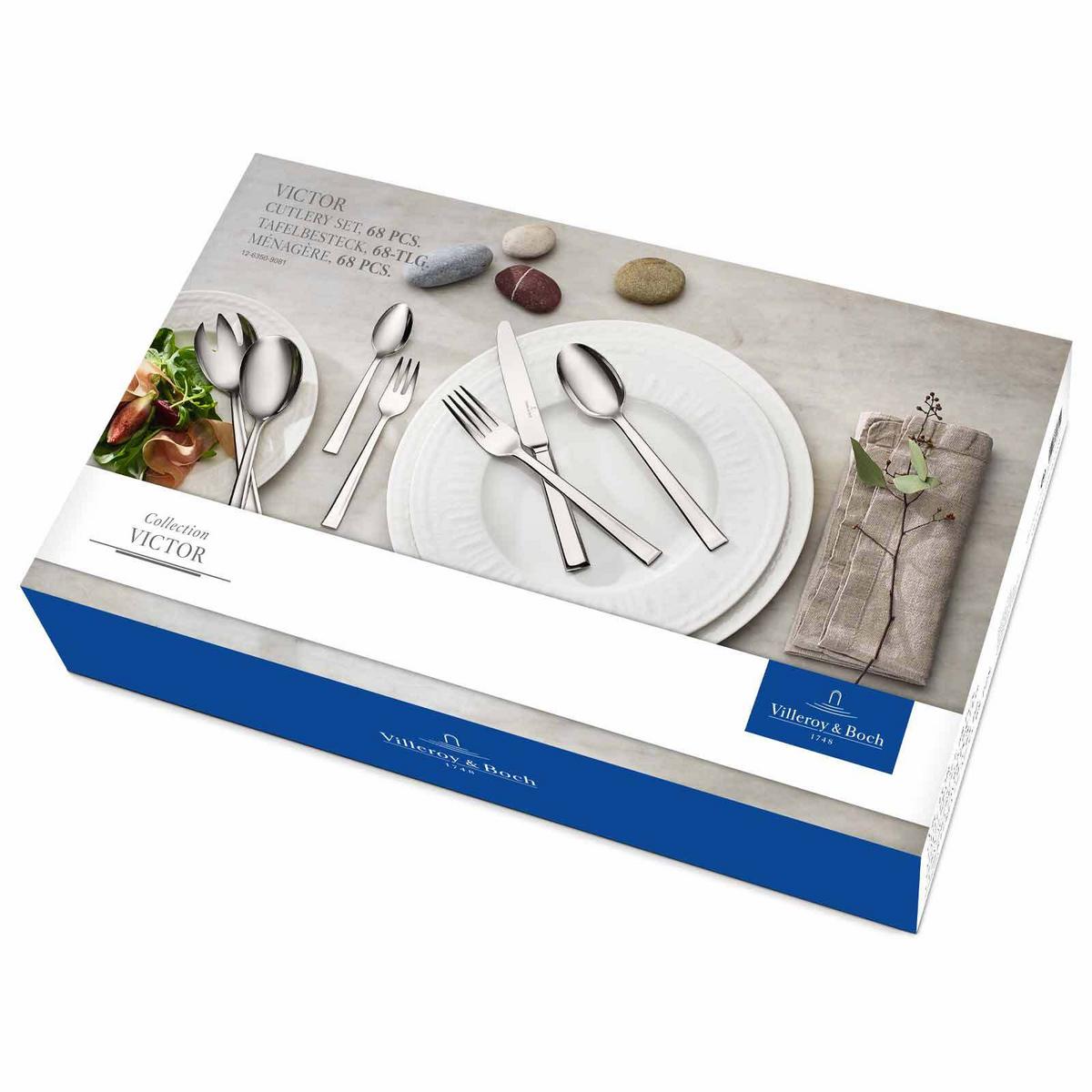 TAFELBESTECK Victor silber 68-tlg. - Silberfarben, Metall - Villeroy & Boch