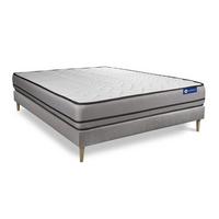 BETT Actimemo night Memory-Schaum 140 x 220 cm h4 - Kit Bettgestell Grau - Beige/Grau, Karton/Holz (140/220cm) - ACTISOM
