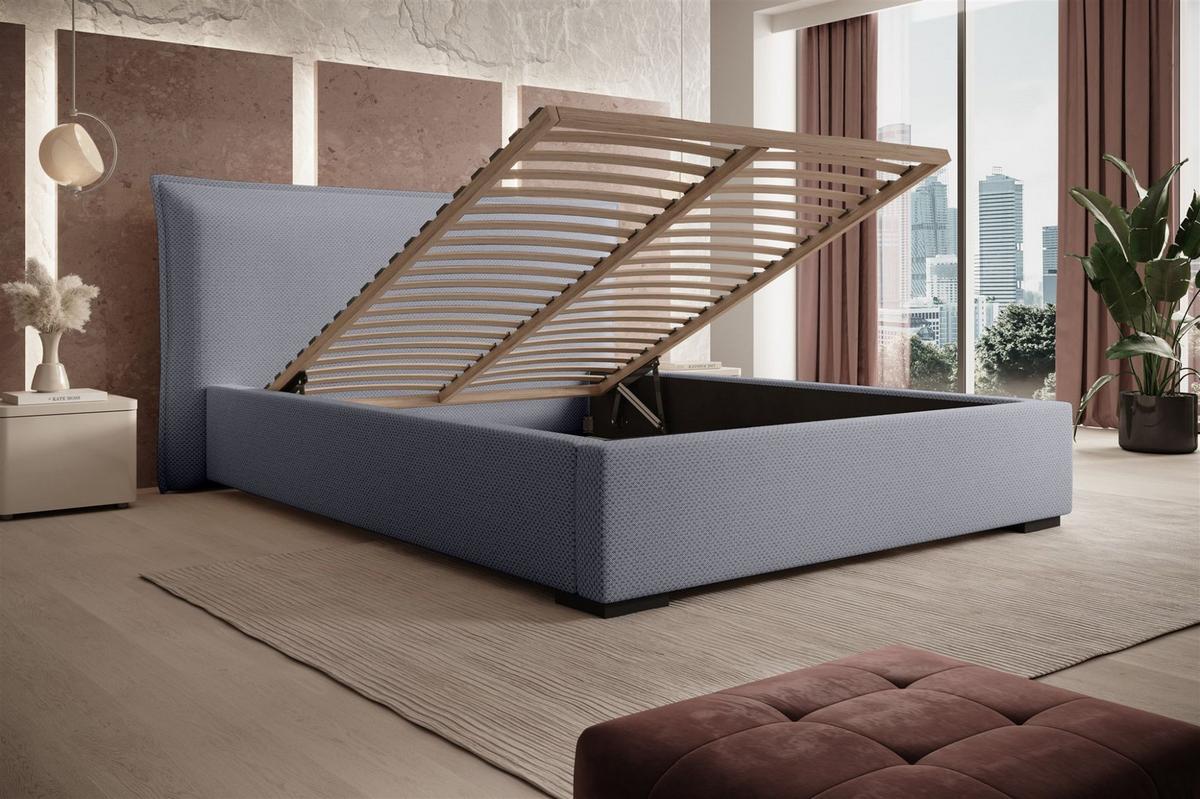 POLSTERBETT Amada Komplettset In Pop - Grau, Holzwerkstoff/Textil (160/200cm) - Fun Möbel