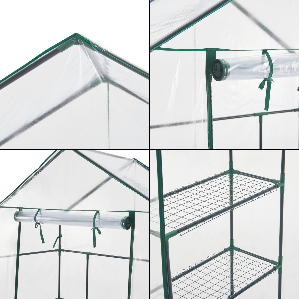 GEWÄCHSHAUS Hoorn - Transparent, Kunststoff (140/195/73cm) - [en.casa]