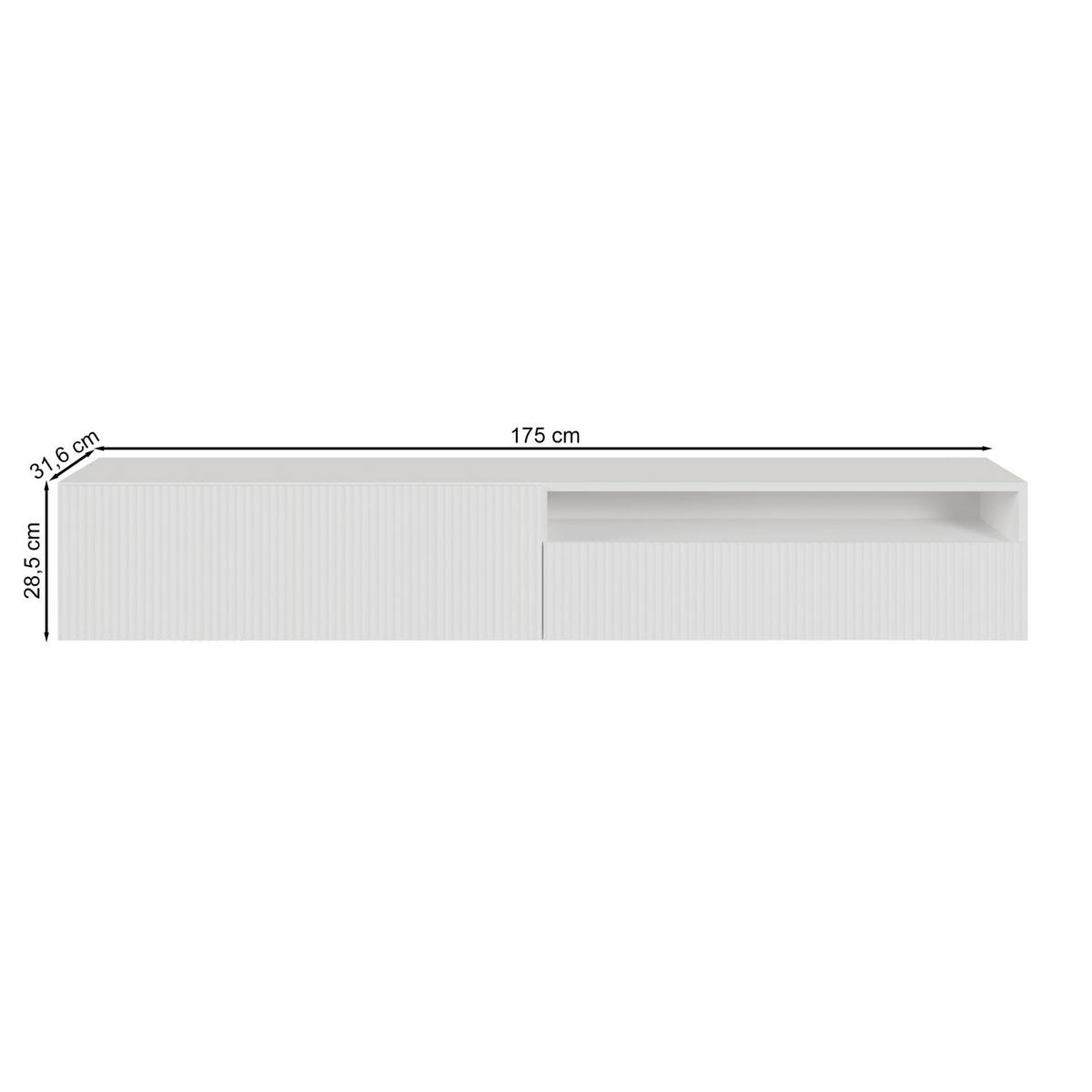 TV-HÄNGEBOARD Veldio Graubeige mit offenem Fach 175 cm - Greige, Holzwerkstoff (175/28.5/31.6cm) - Selsey