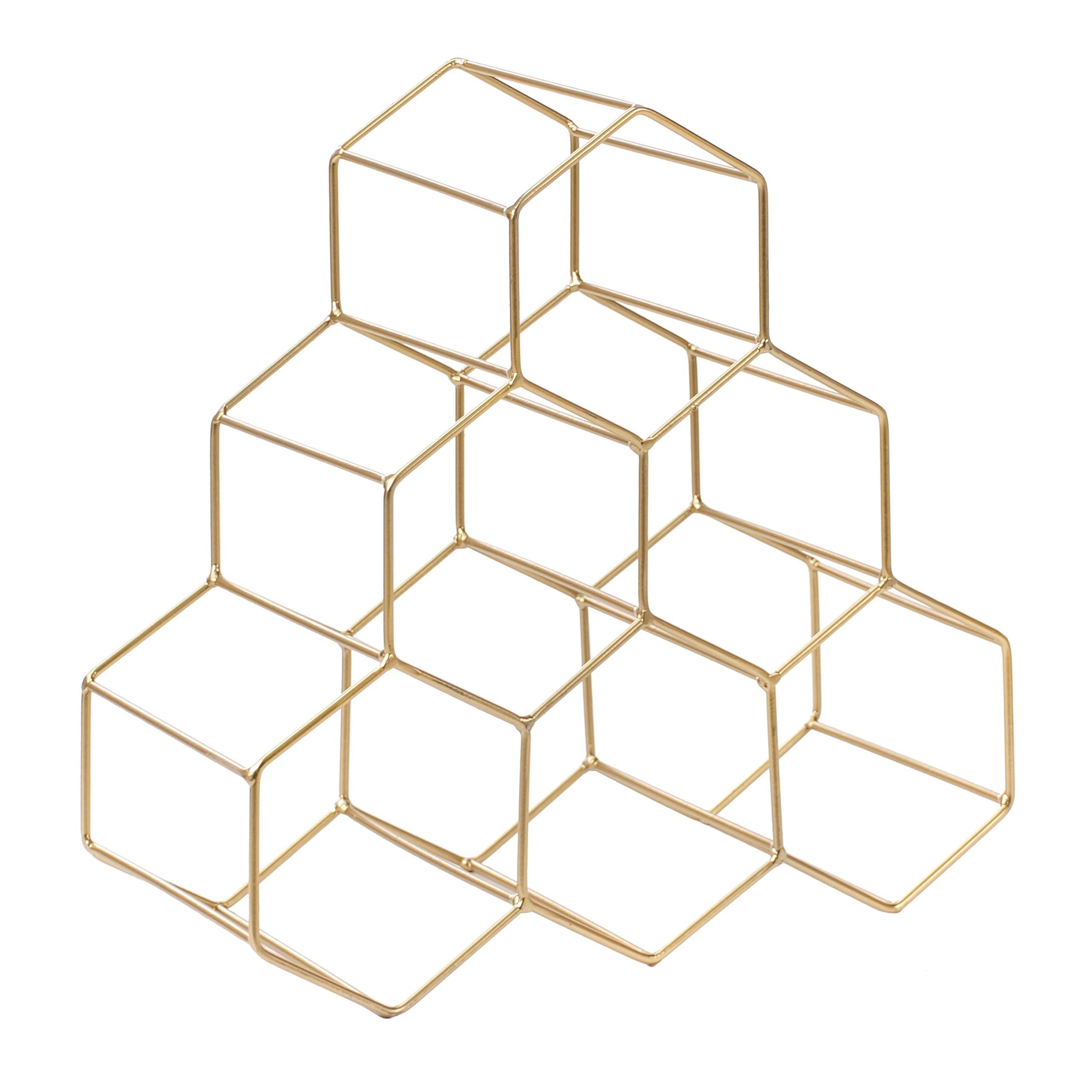 WEINREGAL Metall Gold Listowel - Goldfarben, Metall (35/34/15cm) - Beliani