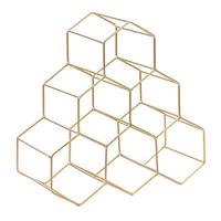 WEINREGAL Metall Gold Listowel - Goldfarben, Metall (35/34/15cm) - Beliani
