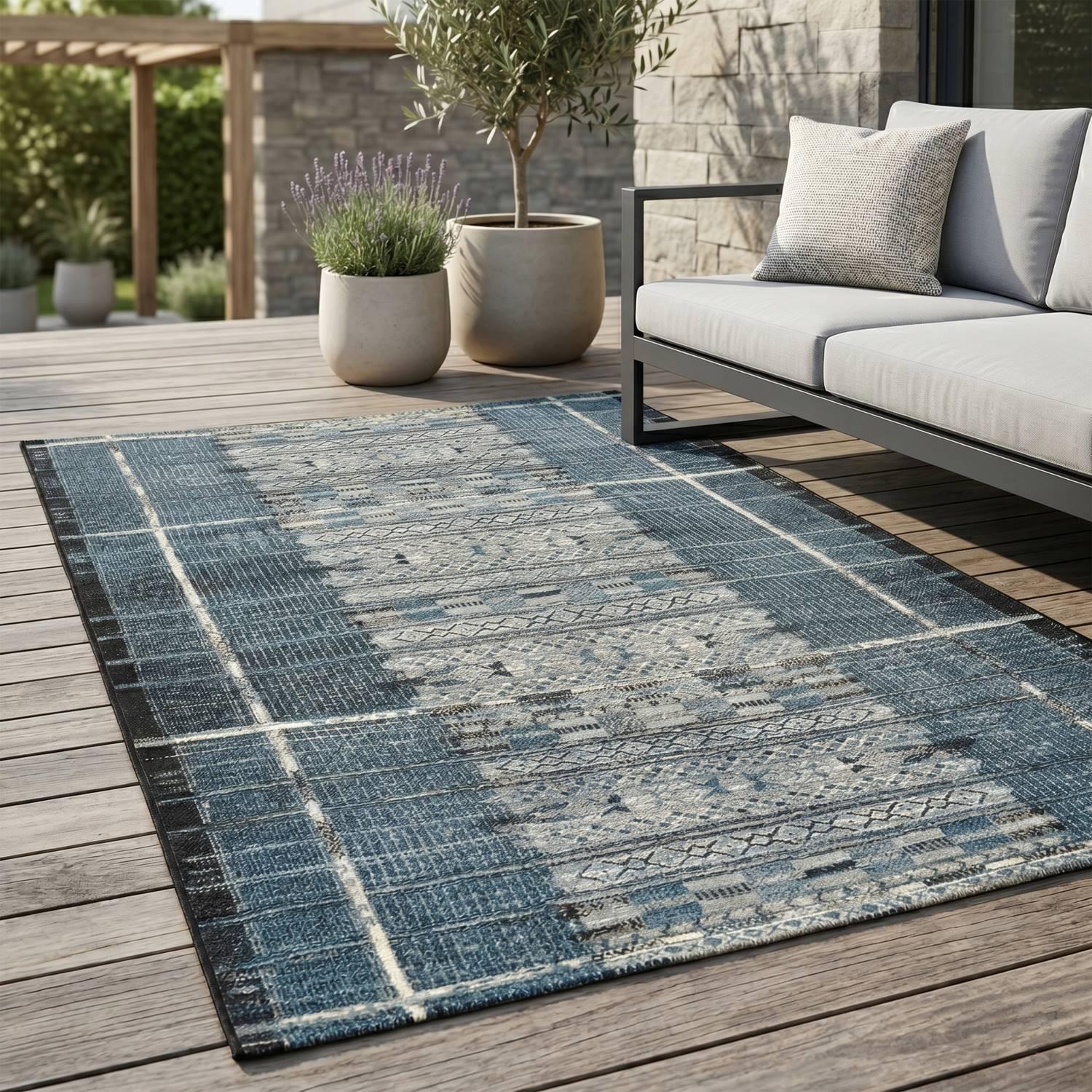 OUTDOORTEPPICH Aurora 200x285 cm - Blau, Textil (200/285cm) - Gino Falcone