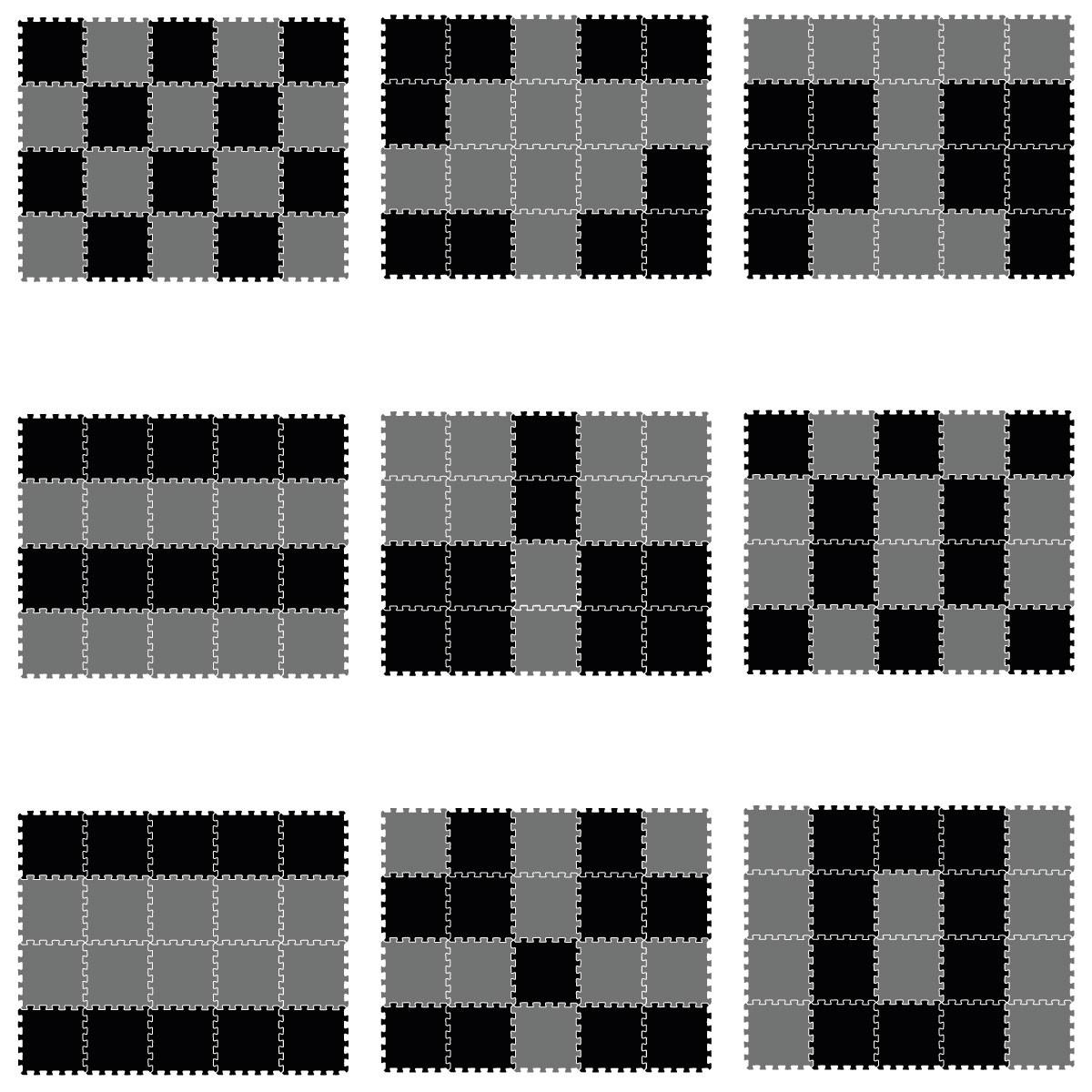 SPIELMATTE ab Null - 180/90 cm Puzzlematte Schwarz - Multicolor, Kunststoff (30/30cm) - Littletom