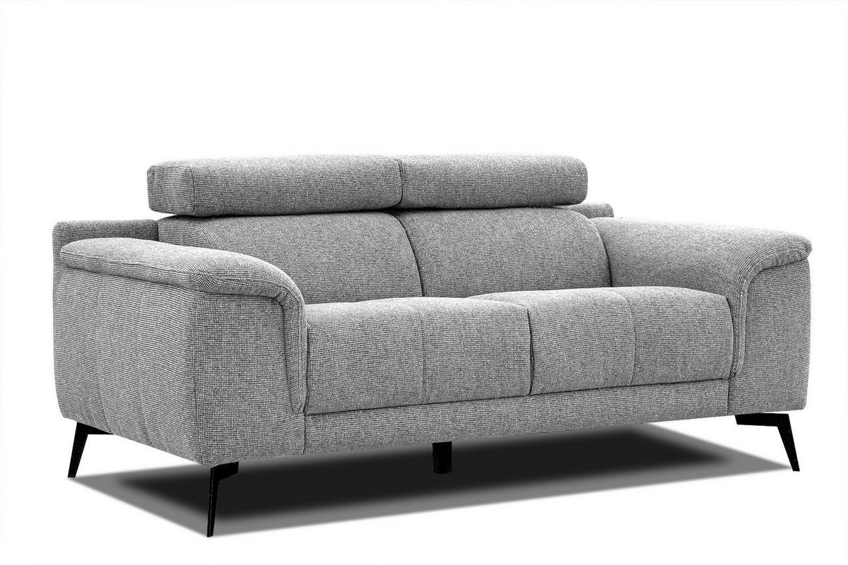 SOFA FIERO 2-Sitzer, silberfarben - Silberfarben/Schwarz, Holzwerkstoff/Textil (170/82/103cm) - Wozimo