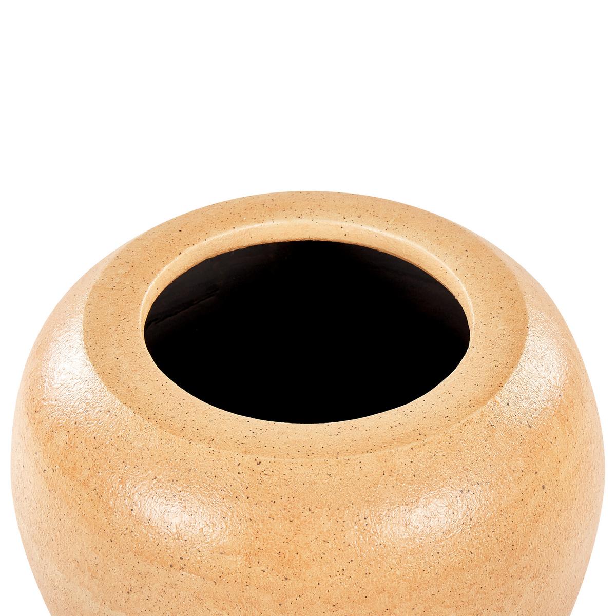 DEKOVASE Terrakotta orange Skione - Orange, Stein (34cm) - Beliani