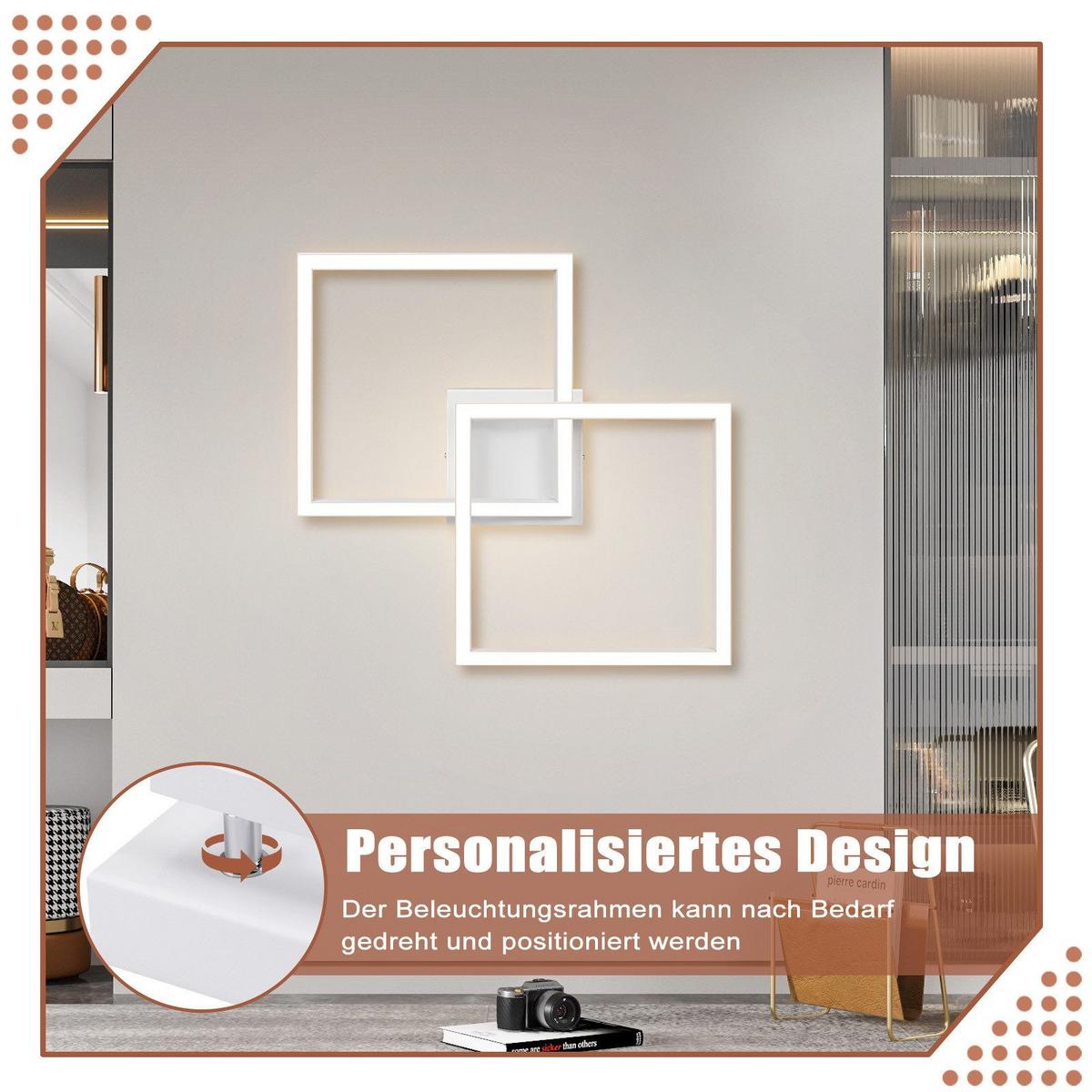 LED-DECKENLEUCHTE Mapes 46.1/46.1/5.8 cm - Weiß, Metall (46.1/46.1/5.8cm) - Nettlife