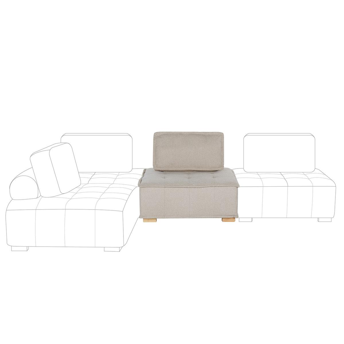 SESSELMODUL Stoff Hellbeige Tibro - Beige/Braun, Textil (100/40/100cm) - Beliani