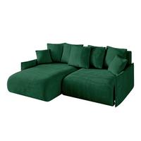 ECKSOFA Ottomane links ONESK-L-v1 216x177x72 Grün Velours - Grün, Holzwerkstoff/Kunststoff (216/177cm) - ALTDECOR