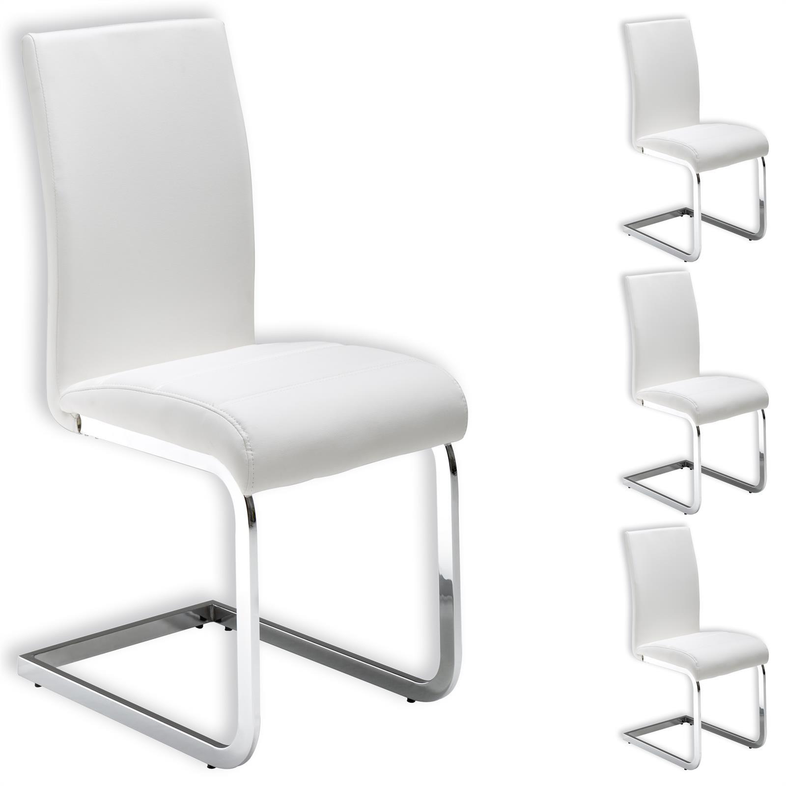 SCHWINGSTUHL LETICIA 4er-Set weiß - Weiß, Textil/Metall (42/96/57cm) - IDIMEX