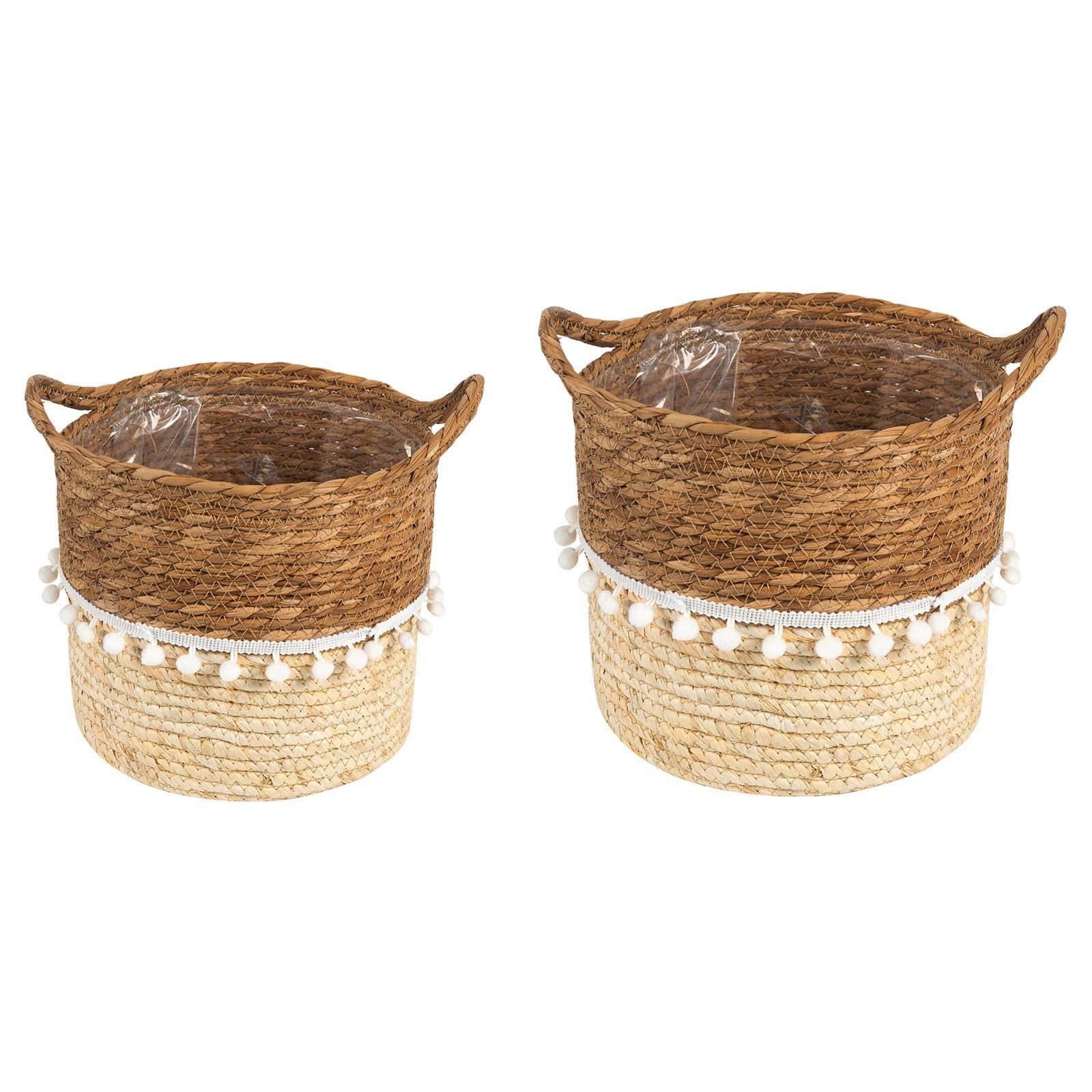 PFLANZENKÖRBE LINI natur, weiß - Naturfarben, Kunststoff (26/24cm) - IDIMEX