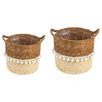 PFLANZENKÖRBE LINI natur, weiß - Naturfarben, Kunststoff (26/24cm) - IDIMEX